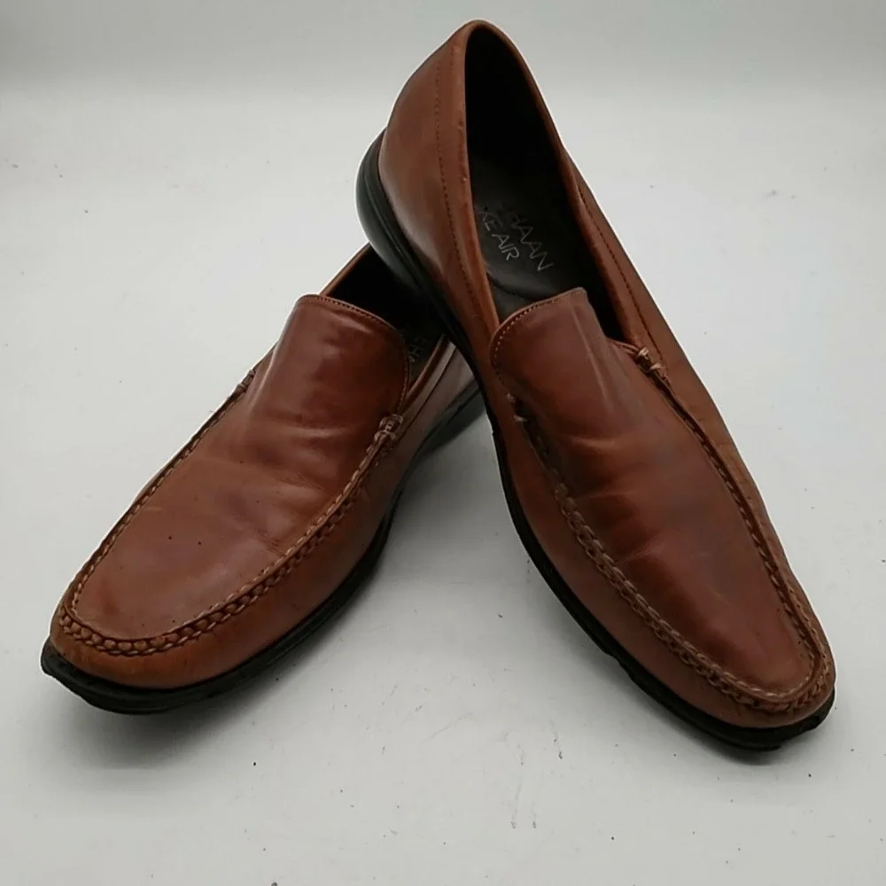 Cole Haan Air Shoes Mens Size 9.5M Brown Leather Loafers Slip On Dress